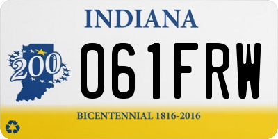 IN license plate 061FRW
