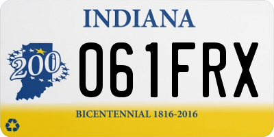 IN license plate 061FRX