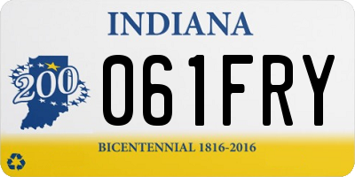 IN license plate 061FRY
