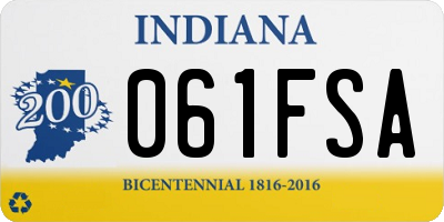 IN license plate 061FSA