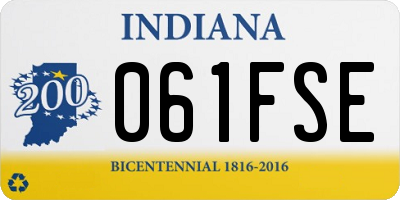 IN license plate 061FSE