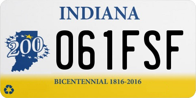 IN license plate 061FSF