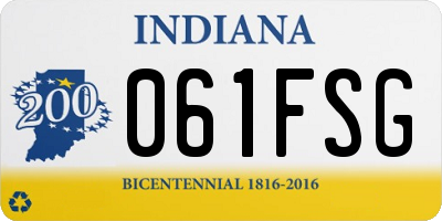 IN license plate 061FSG