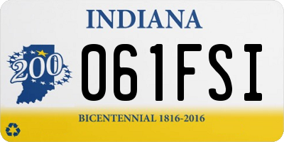 IN license plate 061FSI