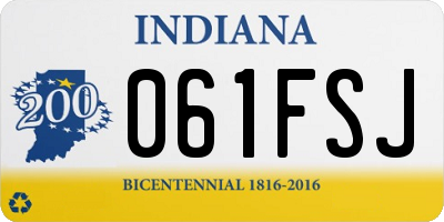 IN license plate 061FSJ