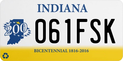 IN license plate 061FSK