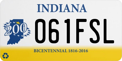 IN license plate 061FSL
