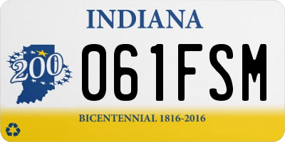 IN license plate 061FSM