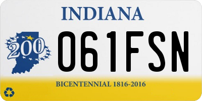 IN license plate 061FSN