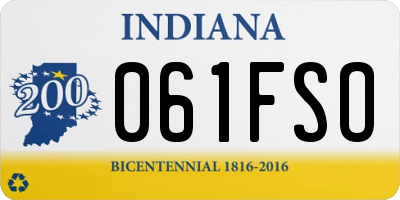 IN license plate 061FSO
