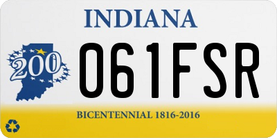 IN license plate 061FSR