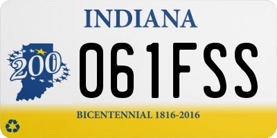 IN license plate 061FSS