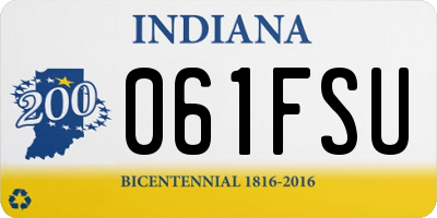 IN license plate 061FSU