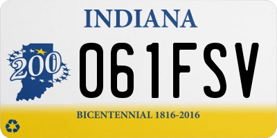 IN license plate 061FSV