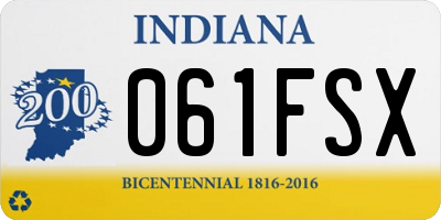 IN license plate 061FSX