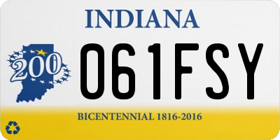 IN license plate 061FSY