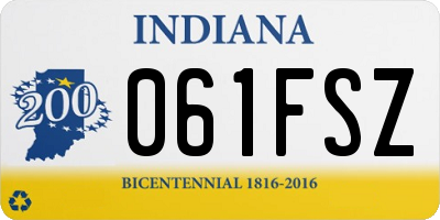 IN license plate 061FSZ