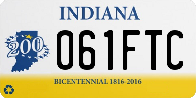 IN license plate 061FTC