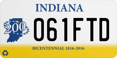IN license plate 061FTD