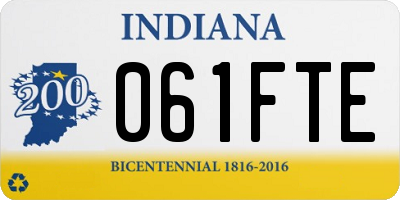 IN license plate 061FTE