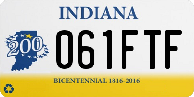 IN license plate 061FTF