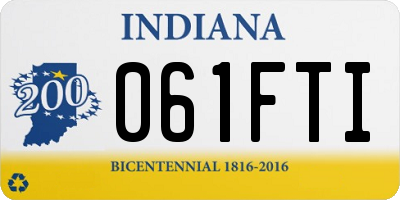 IN license plate 061FTI