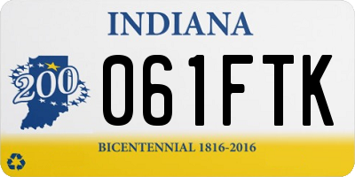 IN license plate 061FTK