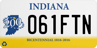 IN license plate 061FTN
