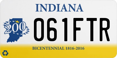 IN license plate 061FTR