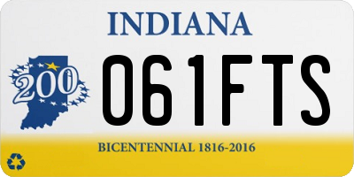 IN license plate 061FTS