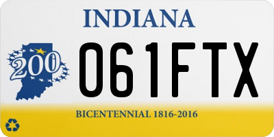 IN license plate 061FTX
