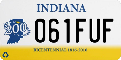 IN license plate 061FUF