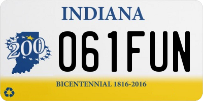 IN license plate 061FUN