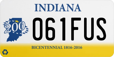 IN license plate 061FUS