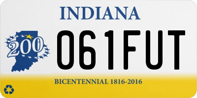 IN license plate 061FUT