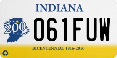 IN license plate 061FUW
