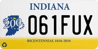 IN license plate 061FUX