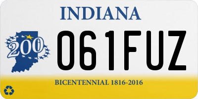 IN license plate 061FUZ