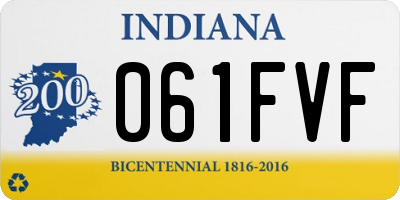 IN license plate 061FVF