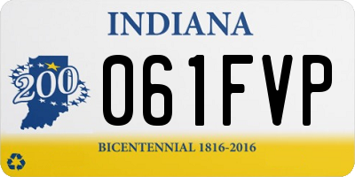 IN license plate 061FVP