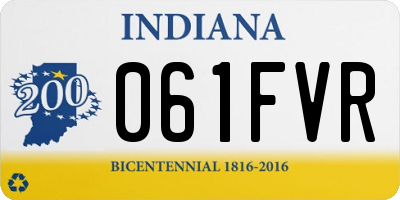 IN license plate 061FVR