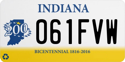 IN license plate 061FVW