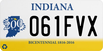 IN license plate 061FVX