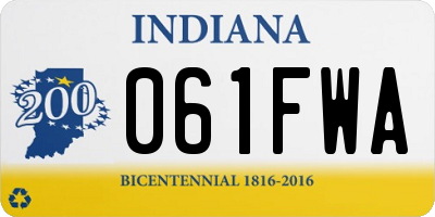 IN license plate 061FWA