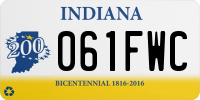 IN license plate 061FWC