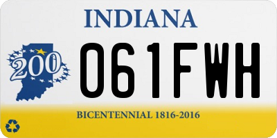 IN license plate 061FWH