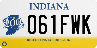IN license plate 061FWK
