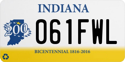 IN license plate 061FWL