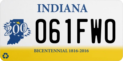 IN license plate 061FWO
