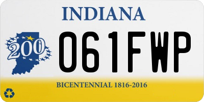 IN license plate 061FWP